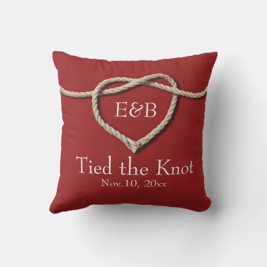 Stropdas de Knot Red Wedding Pillow Kussen (Achterkant)