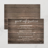Stropdas de Knot Rustic Wood Wedding Information C Informatiekaartje (Voorkant / Achterkant)