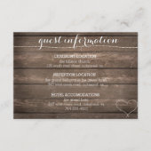 Stropdas de Knot Rustic Wood Wedding Information C Informatiekaartje (Voorkant)
