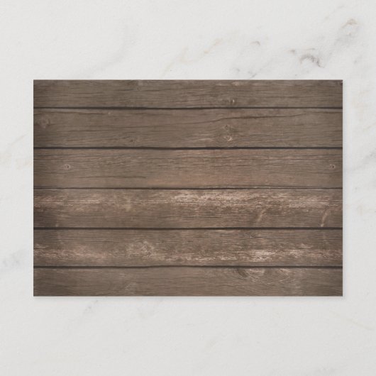 Stropdas de Knot Rustic Wood Wedding Information C Informatiekaartje (Achterkant)