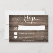 Stropdas de Knot Rustic Wood Wedding RSVP Card (Voorkant)