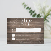Stropdas de Knot Rustic Wood Wedding RSVP Card (Staand voorkant)
