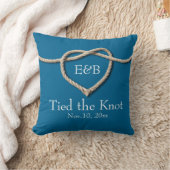 Stropdas de Knot Turquoise Wedding Pillow Kussen (Deken)
