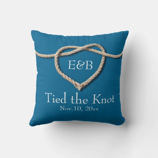 Stropdas de Knot Turquoise Wedding Pillow Kussen (Achterkant)