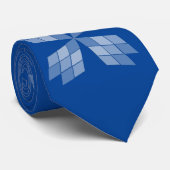 Stropdas - Diamantbloemblaadjes op blauw (Opgerold)