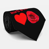 Stropdas Diamond Hearts en Rozen (Opgerold)