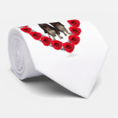 Stropdas Diamond Red Roses Heart met bezittingen (Opgerold)