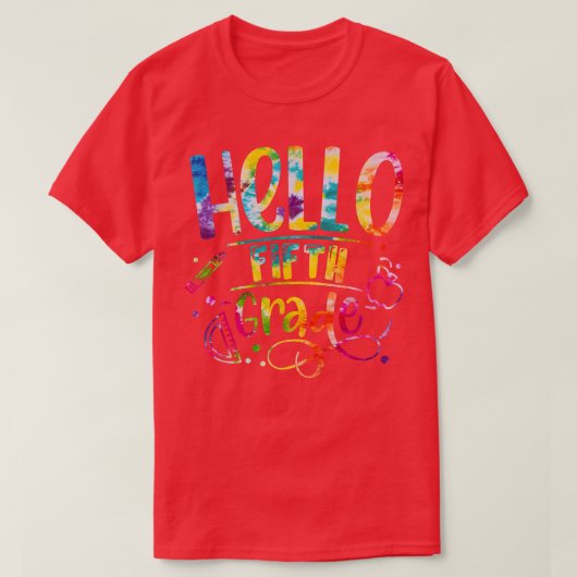 Stropdas die Hallo 5e graad terug naar het Kind va T-shirt (Design voorkant)