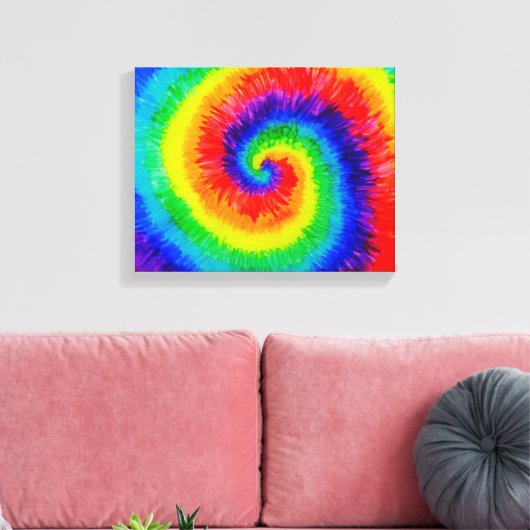 Stropdas Die Rainbow in Alcohol Ink Canvas Afdruk (Insitu (Woonkamer))