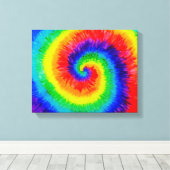 Stropdas Die Rainbow in Alcohol Ink Canvas Afdruk (Insitu (Houten vloer))