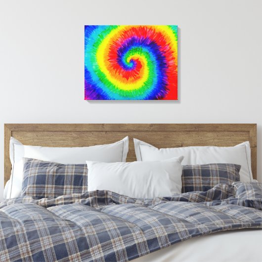 Stropdas Die Rainbow in Alcohol Ink Canvas Afdruk (Insitu (Slaapkamer))