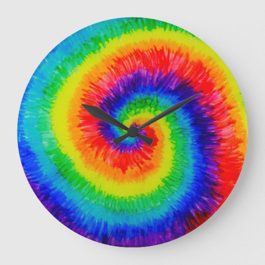 Stropdas Die Rainbow in Alcohol Ink Grote Klok (Voorkant)