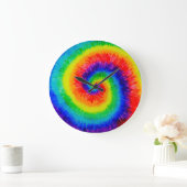 Stropdas Die Rainbow in Alcohol Ink Grote Klok (Huis)