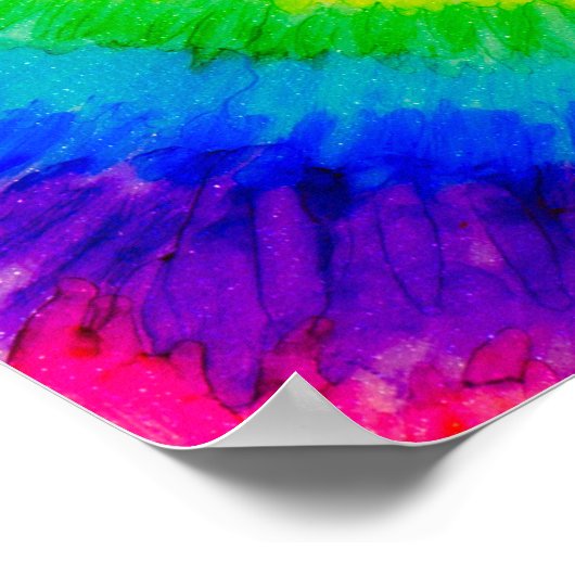 Stropdas Die Rainbow in Alcohol Ink Poster (Hoek)