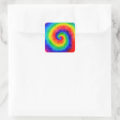 Stropdas Die Rainbow in Alcohol Ink Vierkante Sticker (Tas)