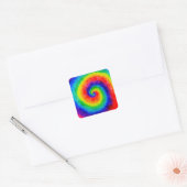 Stropdas Die Rainbow in Alcohol Ink Vierkante Sticker (Envelop)