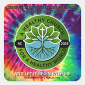 STROPDAS-DIE-STICKER VIERKANTE STICKER (Voorkant)