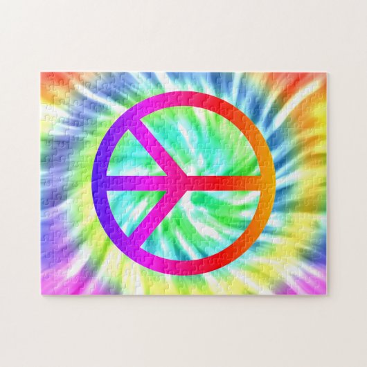 Stropdas die vredesgebarentaal ontwerpt puzzel legpuzzel (Horizontaal)