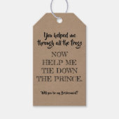 Stropdas Down The Prince - Grappig bruidsmeisje vo Cadeaulabel (Voorkant)