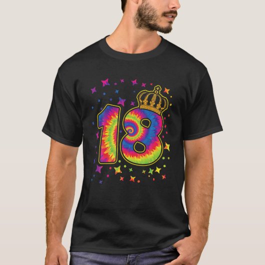 Stropdas-Dye 18e verjaardag 18 jaar oude feestdag T-shirt (Voorkant)