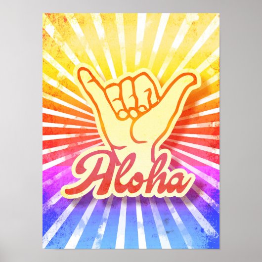 Stropdas-Dye Aloha Hang Loose Shaka Hand Poster (Voorkant)