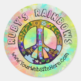 Stropdas-Dye Art en Bohemen Appreal Business Ronde Sticker