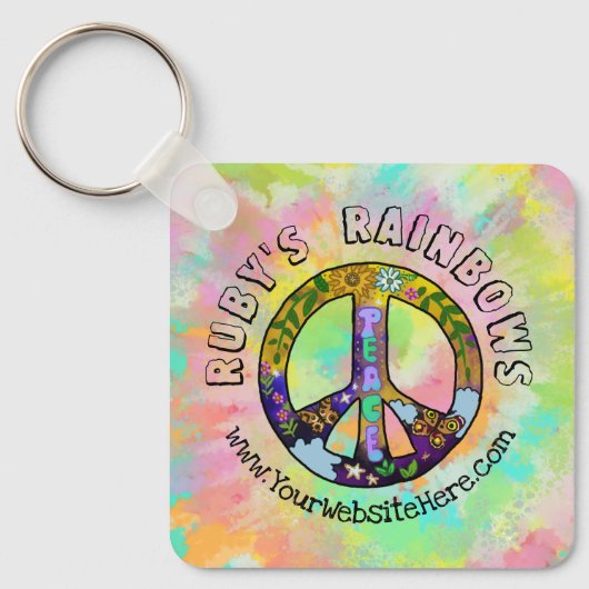 Stropdas-Dye Art en Bohemen Appreal Business Sleutelhanger (Voorkant)