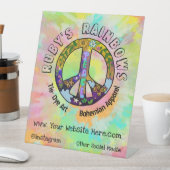 Stropdas-Dye Art en Bohemen Appreal Pedestal Sign Reclamebord Met Voetstuk (Insitu)