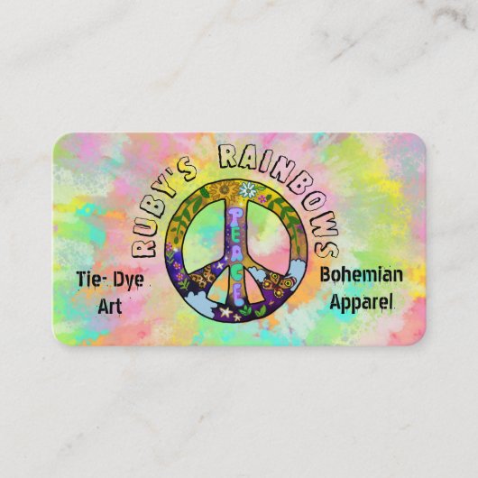 Stropdas-Dye Art en Bohemen Appreal Visitekaartje (Voorkant)