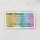 Stropdas-Dye Art en Bohemen Appreal Visitekaartje (Achterkant)