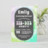 Stropdas-Dye Birthday Party Girl Rainbow Sleepover Kaart (Staand voorkant)