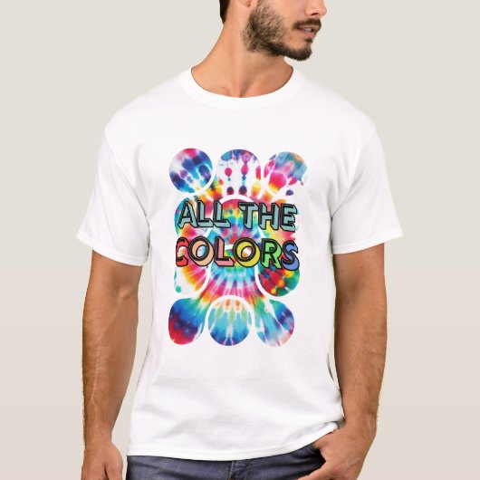 Stropdas-Dye Blast van Kleur Retro Stijl T-shirt (Voorkant)