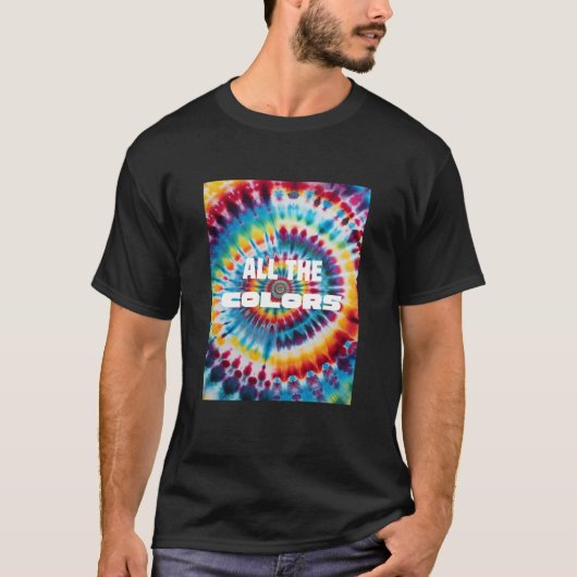 Stropdas-Dye Bold Retro Regenboog Kleuren T-shirt (Voorkant)
