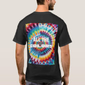 Stropdas-Dye Bold Retro Regenboog Kleuren T-shirt (Achterkant)