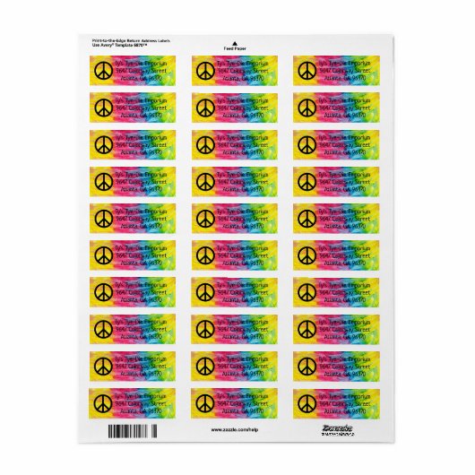 Stropdas-dye CUSTOM retour adreslabels Etiket (Full Sheet)