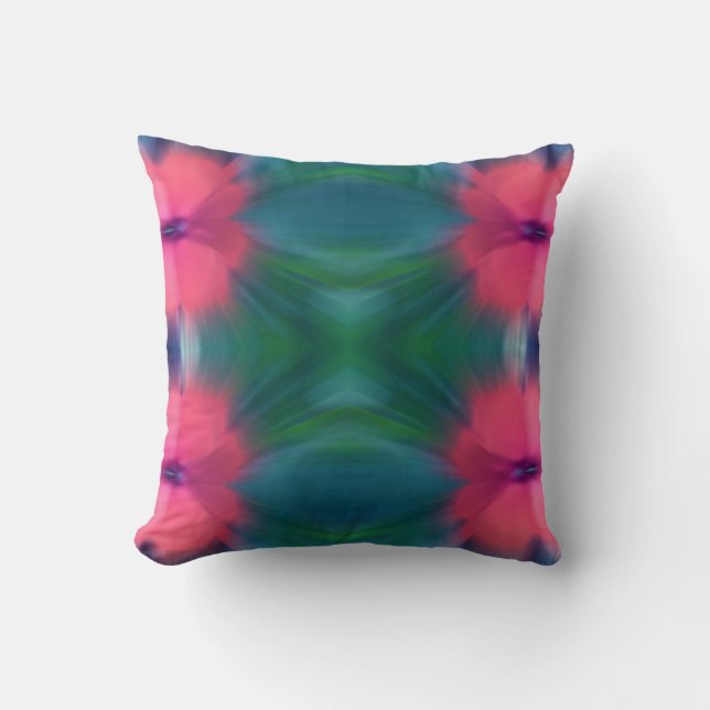 Stropdas-Dye Design Pink & BLue Kussen (Voorkant)
