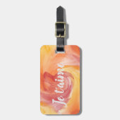 Stropdas-Dye Flame Red Oranje Painterly Love Water Bagagelabel (Voorkant verticaal)