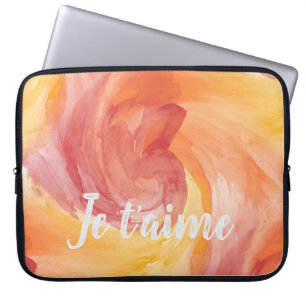 Stropdas-Dye Flame Red Oranje Painterly Love Water Laptop Sleeve