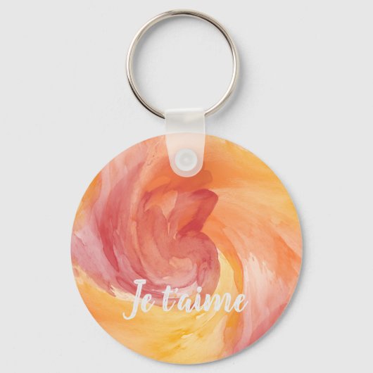 Stropdas-Dye Flame Red Oranje Painterly Love Water Sleutelhanger (Voorkant)