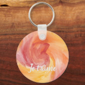 Stropdas-Dye Flame Red Oranje Painterly Love Water Sleutelhanger (Voorkant)