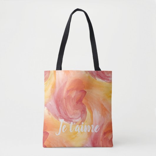 Stropdas-Dye Flame Red Oranje Painterly Love Water Tote Bag (Voorkant)