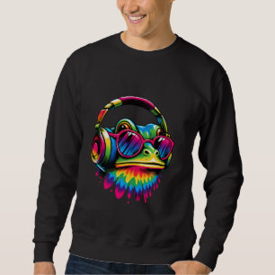 Stropdas-Dye Frog Peace Sign Hippie Frog Met Hoofd Trui