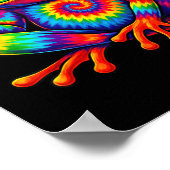 Stropdas-dye Frog Peace Sign Hippie Voor Mannen Vr Poster (Hoek)