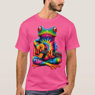 Stropdas-Dye Frog Spelen Gitaar Peace Sign Hippie T-shirt