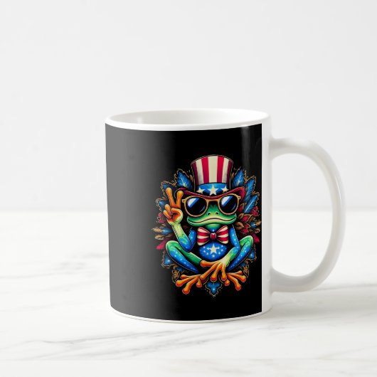 Stropdas-dye Frog Vredesteken Hippie 4 juli Koffiemok (Rechts)