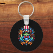 Stropdas-dye Frog Vredesteken Hippie 4 juli Sleutelhanger (Voorkant)