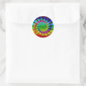 Stropdas-Dye Groovy Rainbow Ronde Sticker (Tas)