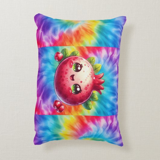 Stropdas-Dye Happy Dragon Fruit Accent Kussen (Achterkant (Verticaal))