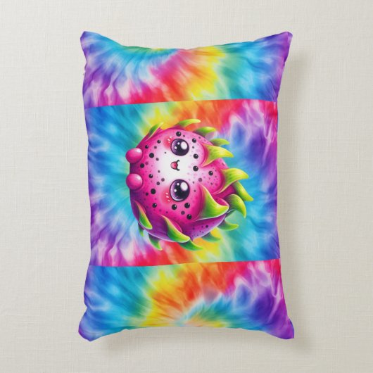 Stropdas-Dye Happy Dragon Fruit Accent Kussen (Voorkant(Verticaal))