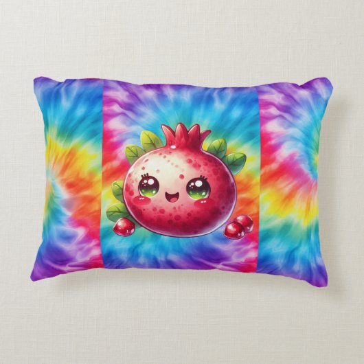 Stropdas-Dye Happy Dragon Fruit Accent Kussen (Achterkant)